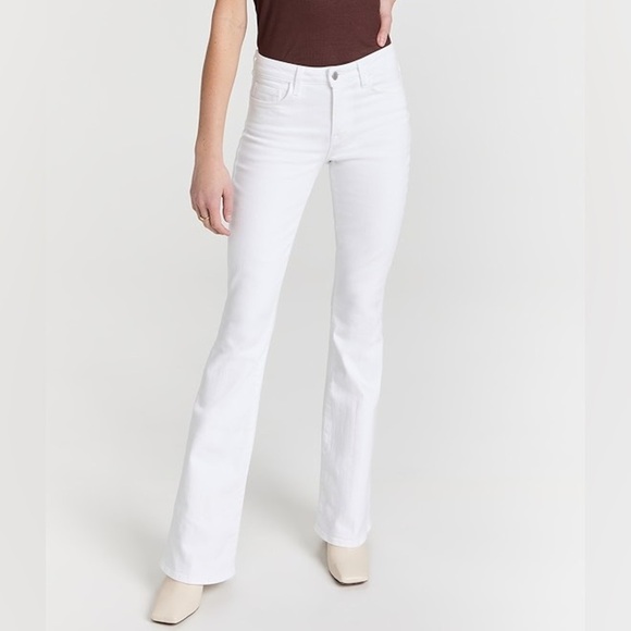 L’AGENCE Bell Flare Jeans Blanc White Denim 70s Retro Vintage Casual Women’s 24 - Picture 1 of 10